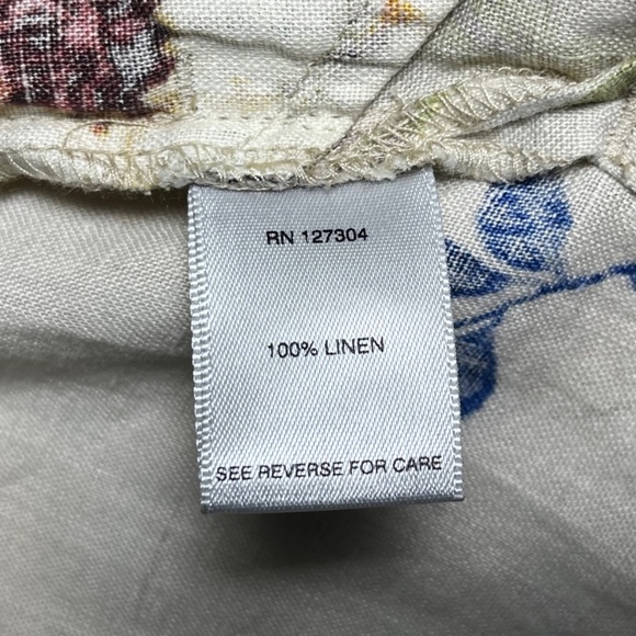 John Mark Wire Collar Tunic Multicolor Roll up Sleeve Women XL Artist 100% Linen - Picture 8 of 10